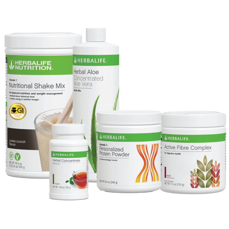 Healthy Breakfast Set - Herbal Aloe Original F1 Cookie Crunch 1 Set